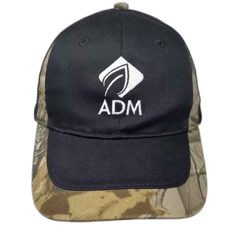 K-Products ADM Baseball Cap Black Green One Size Embroidered Camo Hat Strapback